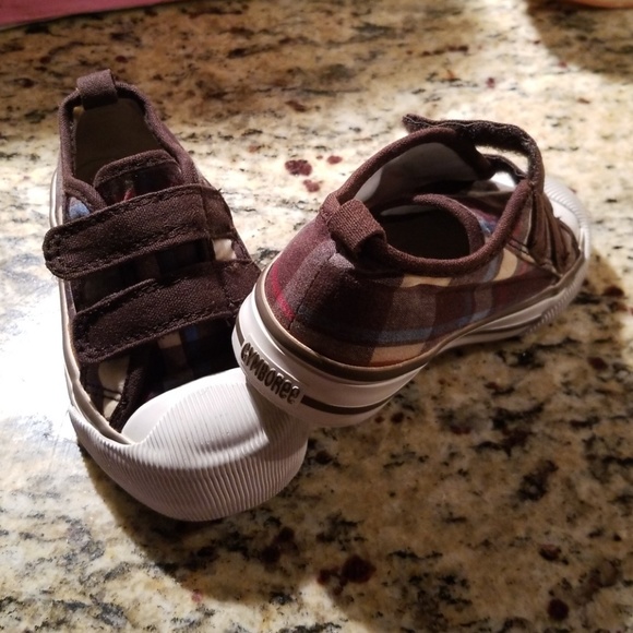 Gymboree Brown Red Sneakers toddler 7 - Picture 3 of 6